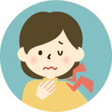 のどでお悩みのイラスト